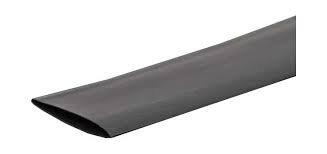30mm Heat Shrink Cable Sleeve 1 meter - a length of black, flattened tubular plastic heat shrink material shown at an angle.