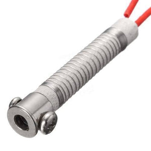 30W 220V Heating Element Iron Core For Soldering Iron - a cylindrical metal heating element with a coiled wire, a screw, and two red wires.