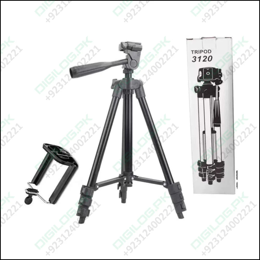 3120 Adjustable Tripod Stand With Mobile Holder For Camera