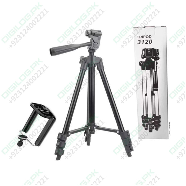 3120 Adjustable Tripod Stand With Mobile Holder For Camera