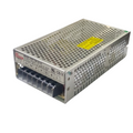 36V 5A Power Supply - a rectangular silver metal unit with a perforated top, a screw terminal block, and a warning label on the side.