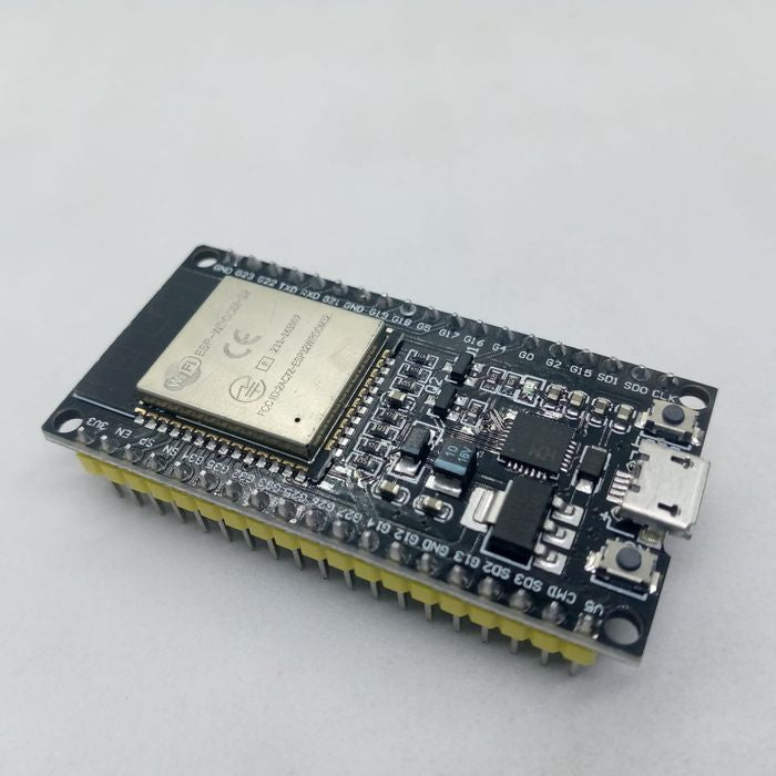 38 Pin Nodemcu ESP32S Microcontroller WiFi & Bluetooth ESP Wroom 32 Development Board Module CH9102X - a black rectangular development board featuring a central metal WiFi module, side pin headers, and a micro-USB port.