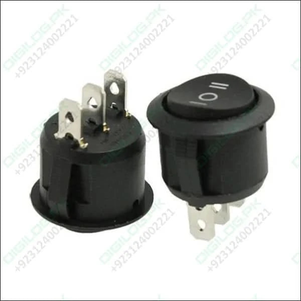 3 Position On/off/on Round Rocker Switch Circular Black
