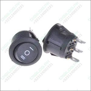 3 Position On/off/on Round Rocker Switch Circular Black