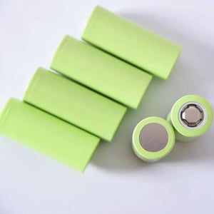 3c Discharge Hly Ncm 26650 5Ah 5000mAh Lithium Ion Battery Cell For E-bike Battery Pack - four light green cylindrical cells arranged in a row with two ends visible.