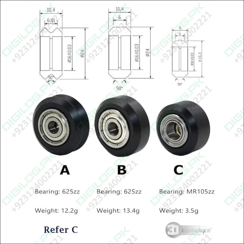 3DINNOVATIONS Openbuilds POM Plastic Wheel 