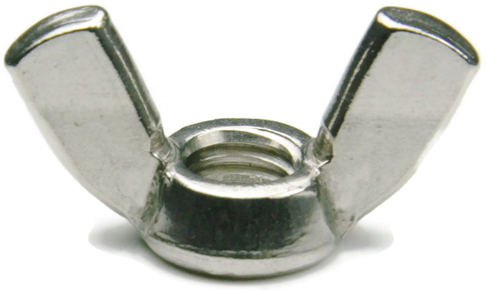 3mm Thread Stainless Steel Wing Nut - a close-up of a silver-colored metal fastener with two flat, wing-shaped grips and a threaded central hole.