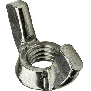 3mm Thread Stainless Steel Wing Nut - a shiny silver-colored metal fastener featuring two protruding wings and a central threaded hole.