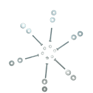 3mm x 15mm M3 Long Slotted Machine Screws Plus Nut & Washer - shown as an accessories layout including five screws, five nuts, and ten flat washers.