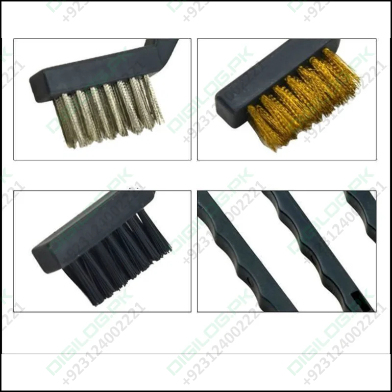 3pcs Wire Brush Stainless Steel Nylon Brass Brushes
