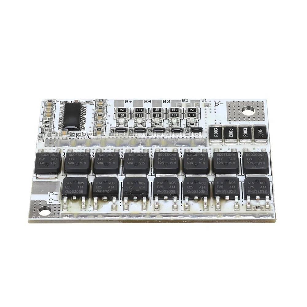 3s/4s/5s BMS 12V 16.8V 18V 3.2V 100A BMS For LiFePO4 Lithium Iron Phosphate Lithium Battery Protection Circuit Board Li-polymer Balance Charging - a rectangular white circuit board featuring multiple black MOSFETs, resistors, and labeled connection points.