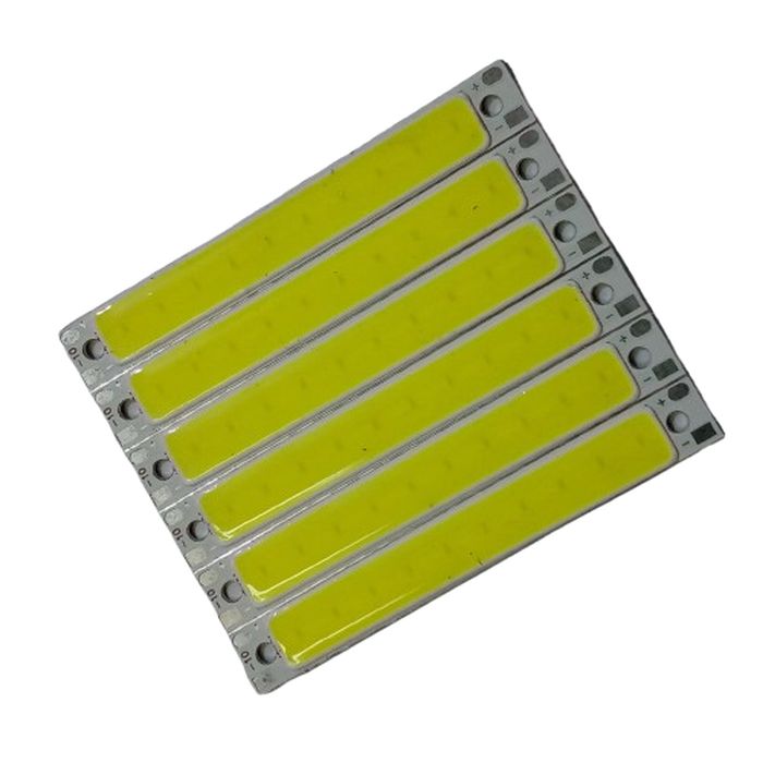 3W 3.7V 1000mA 300LM LED COB Light Module For Bike DIY Work Lamp Buy - five rectangular yellow LED strips mounted on a single white circuit board with visible positive and negative terminals.
