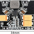 4.2V TPS63020 Automatic Buck-boost Step Up / Down Power Supply Module - shown as a black rectangular circuit board with electronic components and dimensions.