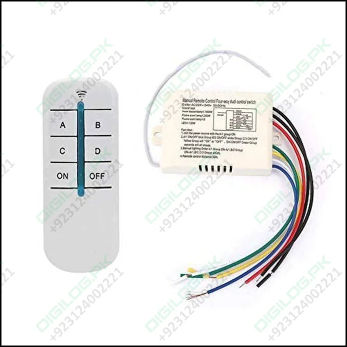 Four way manual intelligent digital remote control switch LED lamp 220V  wireless remote control wireless remote control switch c