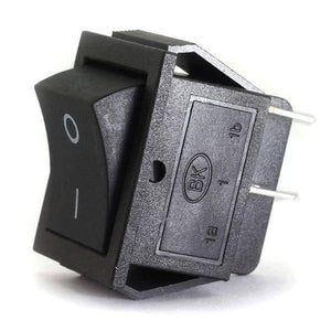 4 Pin 2 Positions On Off Dpst Rocker Power Switch Button - a black rectangular rocker switch with an on-off symbol and two visible metal pins.