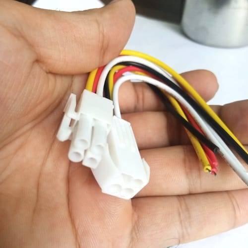 4 Pin Power Connector 12V Atx CPU Power Supply Extension Male To Female Cable Adapter - a white male-to-female connector pair with multi-coloured wires held in a hand.
