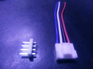 4 Pin RGB Panel Connector Fan Connection Pair With Male Header - a white four-pin male header and a matching white female connector with four wires.