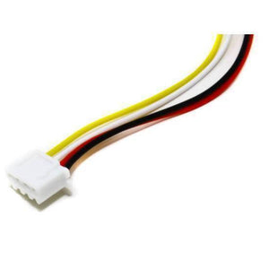 4 Pin RGB Panel Connector Fan Connection Pair With Male Header - a white four-pin plastic connector attached to four multi-coloured wires.