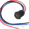 4 Pin USB Connector Type-c Waterproof With Female Socket Fast Charging Jack Charging Port USB-c Charger Plug Socket - a black circular USB-C port with four colored wires: red, white, blue, and black.