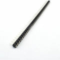 40 Pin 2.54mm Single Row Round Female Pin Header Strip - shown as a long, straight black plastic strip containing a single row of circular metal sockets.
