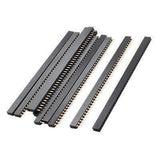 40 Pin 2mm Pitch Female Header - a collection of black, rectangular female pin header strips with gold-plated contacts arranged in a row.