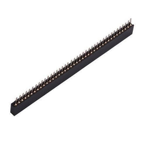 40 Pin 2mm Pitch Female Header - a long, black, single-row electronic connector strip with forty vertical metal pin sockets.