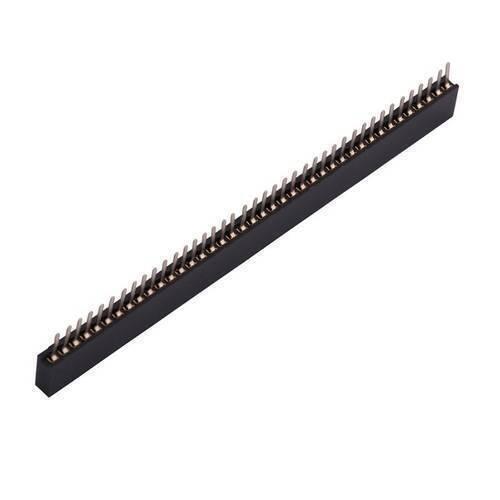 40 Pin 2mm Pitch Female Header - a long, black, single-row electronic connector strip with forty vertical metal pin sockets.