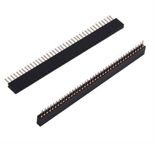 40 Pin 2mm Pitch Female Header - shown as two long, black, rectangular plastic strips with a single row of metal pin sockets.
