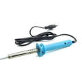 40W Soldering Iron - with a blue handle, a metallic heating element, and a black power cord with a two-pin plug against a white background.