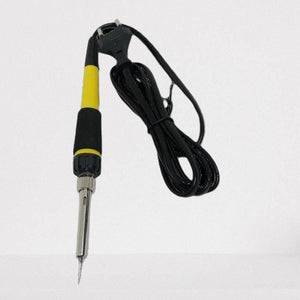 40W Soldering Iron Soldering Tool - a yellow and black handle, a silver metal tip, and an attached black power cord with a plug.