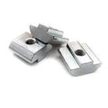 40XM3 Slot Nut Sliding Nut For 4040 Aluminum Extrusion Hammer Head Drop In Connector - three silver-coloured metal hammer-head sliding nuts for aluminum extrusion, arranged on a white background.