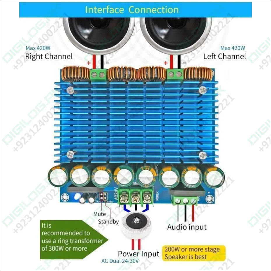 420wx2 Dual Chip d Digital Audio Amplifier Board Tda8954th
