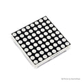 42MMX42MM 8x8 red dot matrix - a square electronic component featuring an 8x8 grid of circular white light-emitting diodes on a black surface.