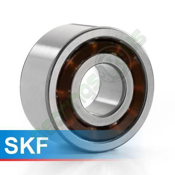 4301ATN9 Skf Double Row Deep Groove Ball Bearing 12x37x17mm - a silver-toned metal cylindrical ball bearing with a brown internal cage.