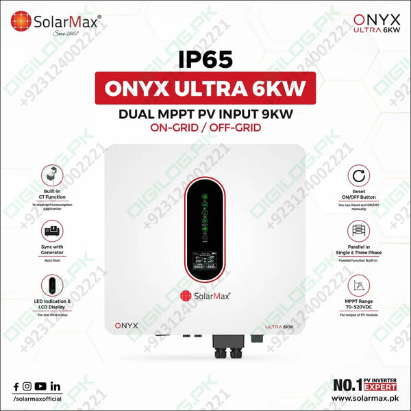 Solar Max SM-ONYX-UL-6KW (PV9000) hybrid inverter in Pakiatan