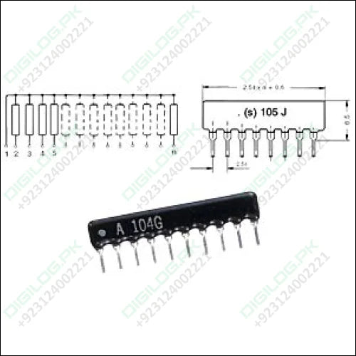 SIL 470R Resistor Pack 7 10 pin 470 Ω
