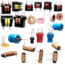 5 Different Values PCB Mount Mix Inductor - a collection of various electronic inductors in different shapes, sizes, and colours with copper wire coils.