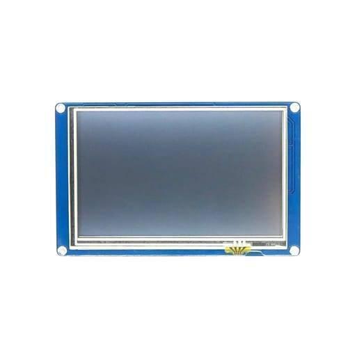 5 Inch LCD HMI TFT Intelligent Touch Display Module Nextion NX8048T050 - shown as a rectangular screen with a blue border and a small yellow ribbon cable.