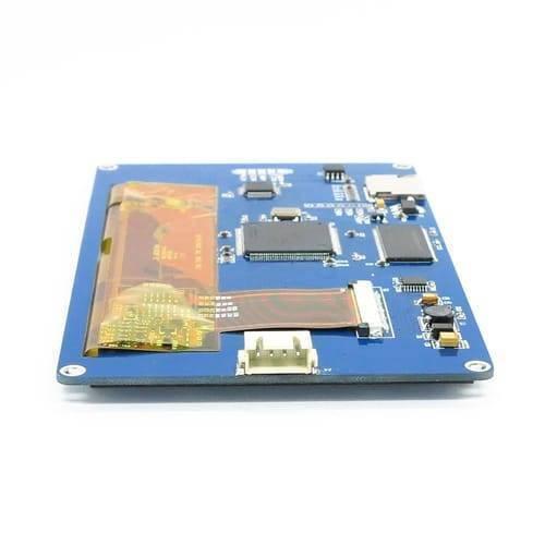 5 Inch LCD HMI TFT Intelligent Touch Display Module Nextion NX8048T050 - shown from an angled perspective, revealing the blue circuit board and ribbon cables.