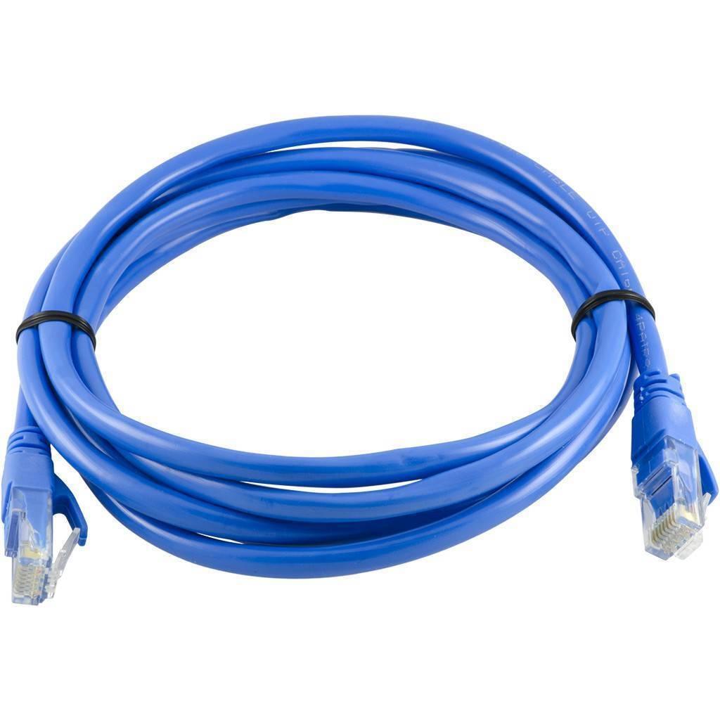 5 Meter CAT5 Internet Cable Ethernet Cable LAN Cable - a coiled blue network cable with RJ45 connectors at both ends.