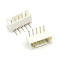 5 Pin Right Angle Male 2.5mm JST Xh Style PCB Mount Connector - two white plastic connectors with five metal pins each in a right-angle configuration.