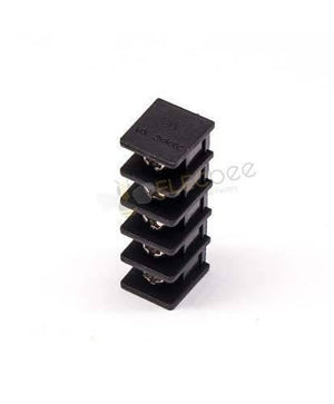 5 Pin Terminal Block Connector Straight Through Hole Black Barrier Terminal - five-position vertical barrier terminal block with visible screw terminals for wire connections.