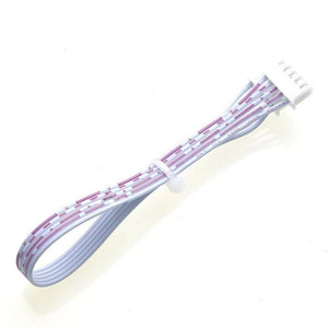 5 Wires 2.54mm Pitch Female To Female JST Xh Connector Cable Wire 6 Inch - a white 5-pin ribbon cable with a white connector on one end.