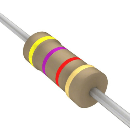 500 ohm 2W axial resistor with colour bands and gold tolerance band