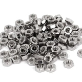 500pcs Metric M3 Nuts Hex Style - shown as a large pile of silver-coloured, hexagonal metal nuts with threaded centers.