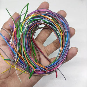 50GRM Multiple Size Flexible Wires Jumper Wire Solder Able Wires Different Colors Mix Length Used - shown as a coiled bundle held in a hand.