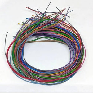 50GRM Multiple Size Flexible Wires Jumper Wire Solder Able Wires Different Colors Mix Length Used - a coiled bundle of assorted multi-coloured, flexible, solderable electrical wires.