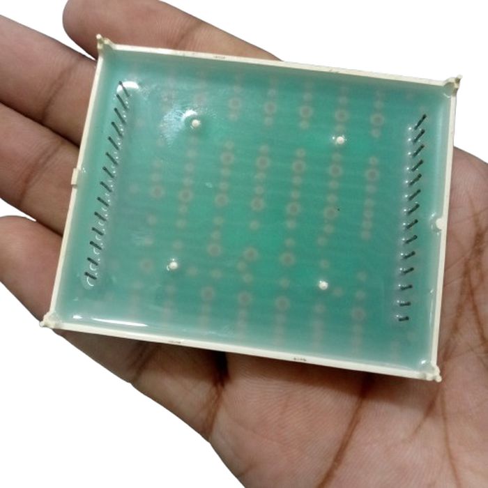 50MMX63MM 8x10 green digit Matrix - shown from the back, featuring a green circuit board with rows of metal pins held in a white plastic frame.
