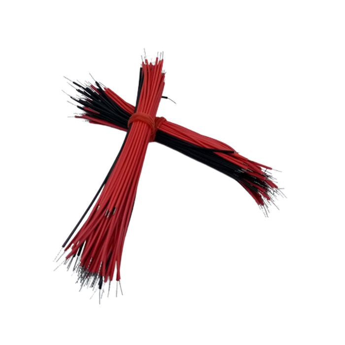 50pcs Bundle Soldering Wire Jumper Cable Dupont Wire Electronic Wires Black Red Color - shown as a large bundle of red and black wires tied in the center.