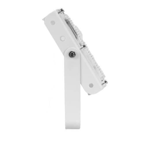 50W 50 LED White Shell Flood Light - shown from a side angle, featuring a white rectangular light housing attached to a pivoting mounting bracket.
